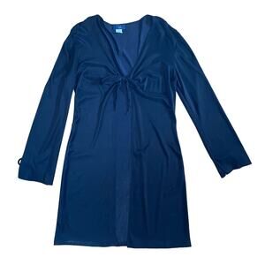 Y2K Rag Slinky Tie Front Black Cardigan Going Out Rave Goth Emo Grunge Size M